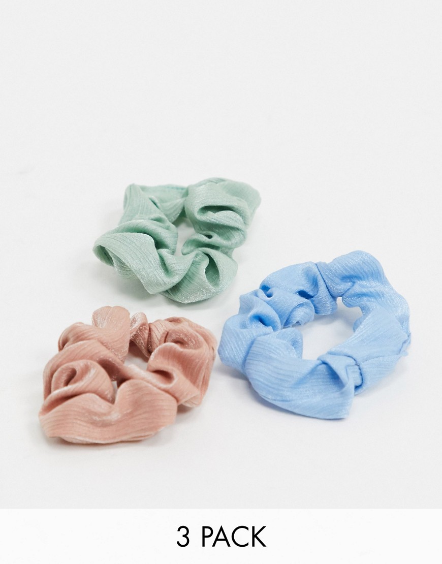 Topshop - Confezione multipack da 3 elastici per capelli color pastello-Multicolore