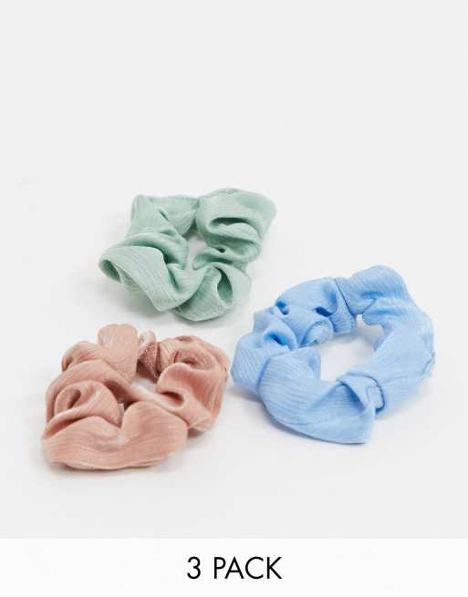 Topshop - Confezione multipack da 3 elastici per capelli color pastello