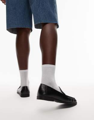 Topshop Connell Ruched Flat Shoe Loafers