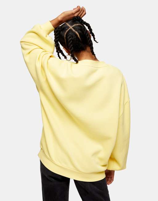 Topshop Considered balloon sleeve sweatshirt in light yellow