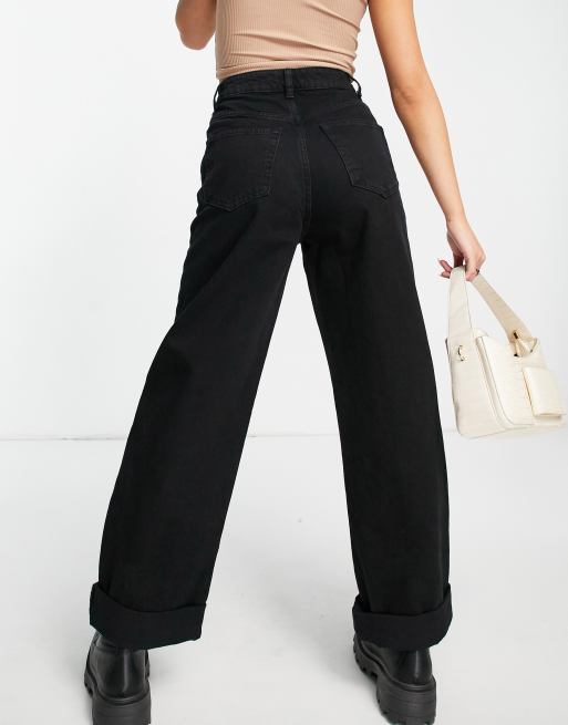 Topshop – Considered – Jeansy mom fit oversize w kolorze spranej czerni, 4 z 4