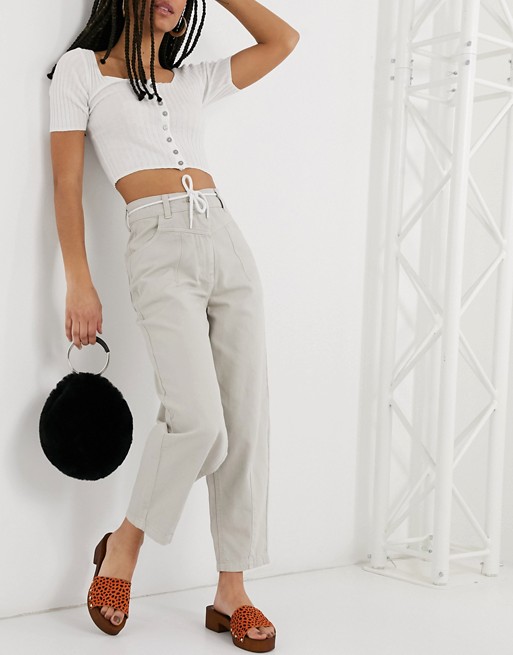 Topshop CONSIDERED trousers in sand