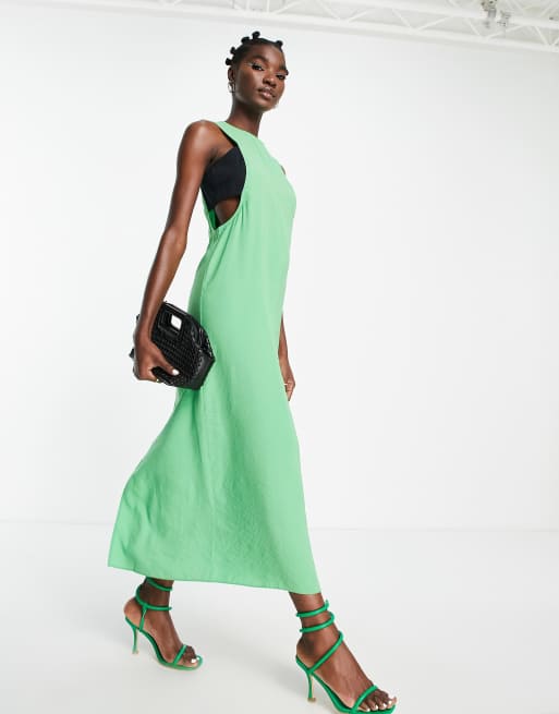 Topshop green 2025 midi dress