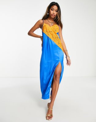 Topshop orange sales slip dress
