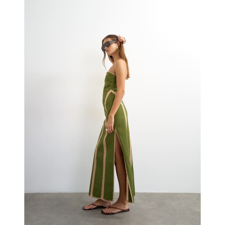 peach green dress Shop Pista Green A-Line Dress with Peach Cape | Designer Wear