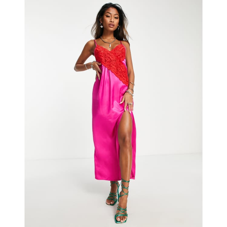Topshop red store lace dress