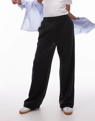 Topshop Contrast Stitch Plain Sweatpants In Black