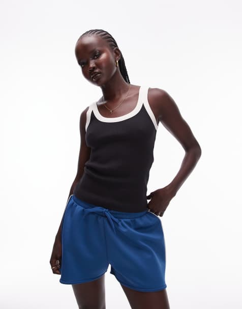 Topshop contrast tipped vest in mono - view 1