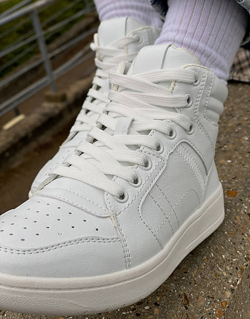  Trainers/Topshop Cooper retro high trainer in white 