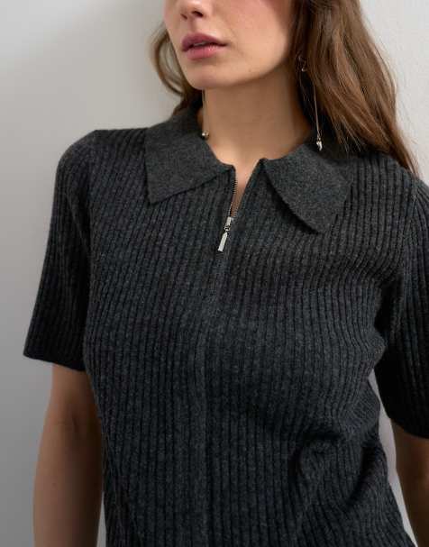 Topshop - Coordinato in maglia a coste con gonna e top - view 1