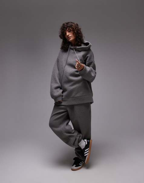 Topshop - Coordinato in pile borg color ardesia - view 1