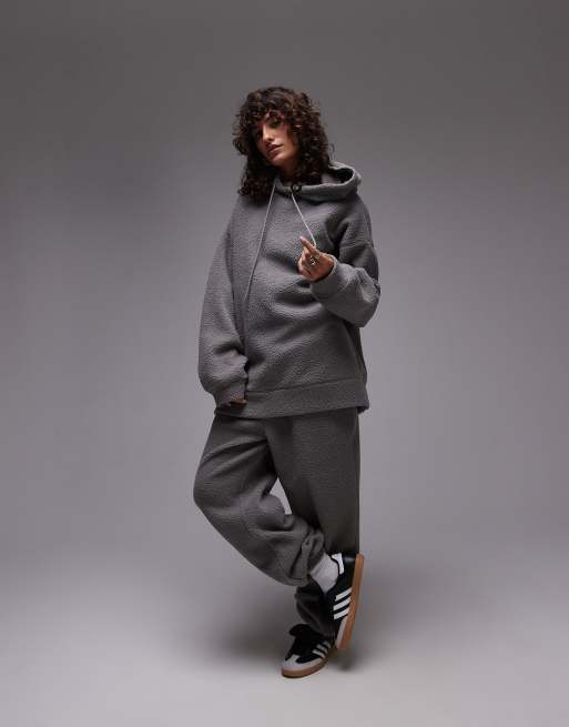 Topshop - Coordinato in pile borg color ardesia