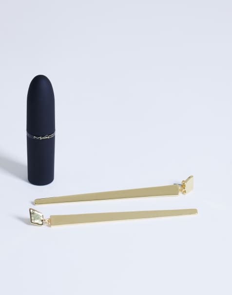 Topshop Cora asymmetric drop stud earring in gold tone - view 1