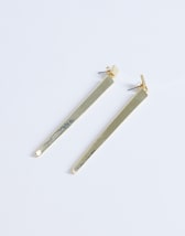 Topshop Cora asymmetric drop stud earring in gold tone