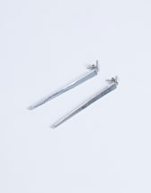 Topshop Cora asymmetric drop stud earring in silver tone