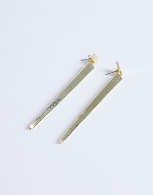 Topshop - Cora - Oorknopjes met lange hangers in goudkleur