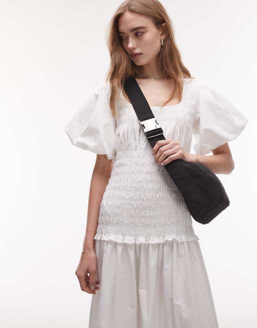 Topshop - Cora - Sort crossbody-taske med vattering og forlomme i nylon, 4 af 4