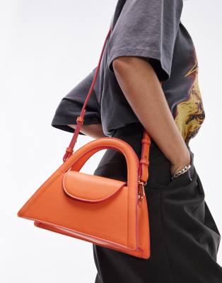 Topshop Coral structured crossbody bag in orange - ASOS Price Checker