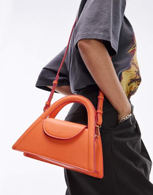 Orange clutch bag topshop discount