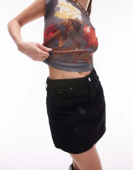 Black velvet pelmet skirt sale