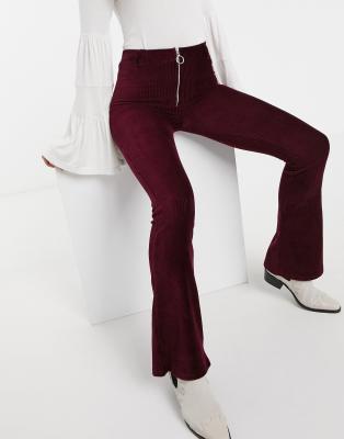 topshop velvet flares