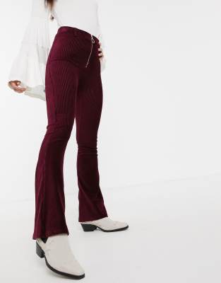 burgundy flares