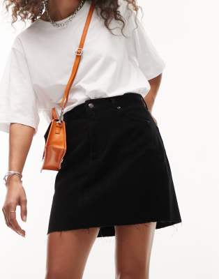 Topshop high waisted skirt in black cord