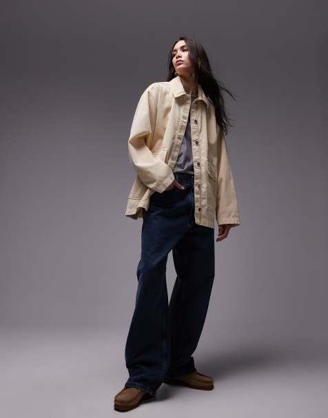 Topshop – Cord-Jacke in Ecru - view 1