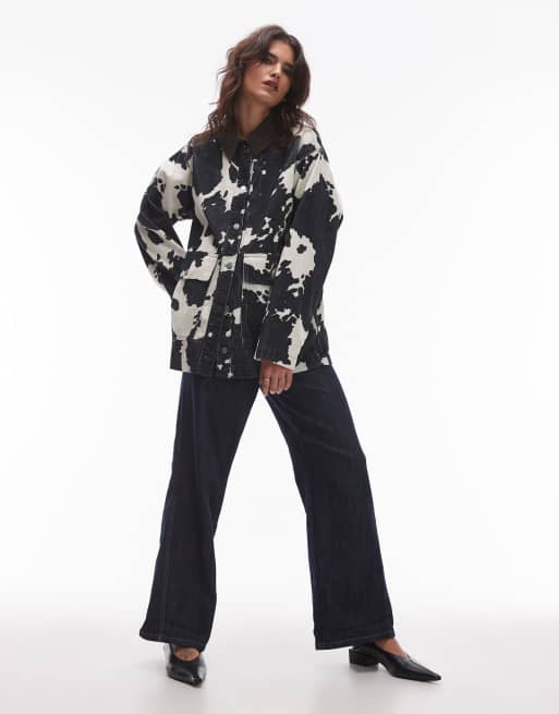 Topshop cow jacket sales