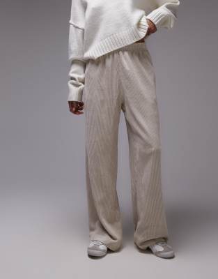 Topshop cord jogger in ecru-White