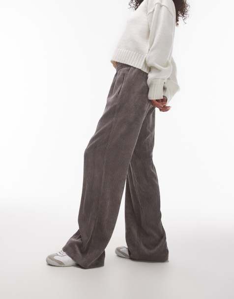 Topshop – Cord-Jogginghose in Grau - view 1