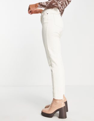 topshop ecru corduroy mom jeans