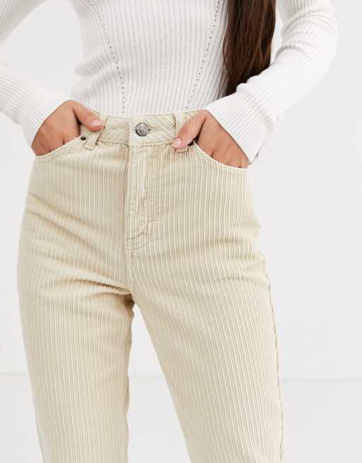 Beige corduroy cheap mom jeans