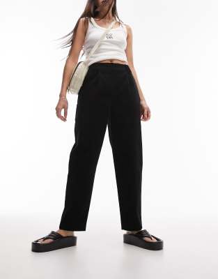 Topshop Cord Peg Pants In Black