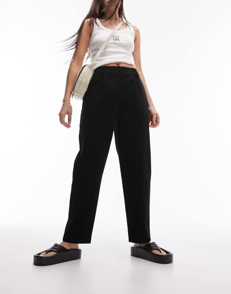 Topshop cord peg pants in black - view 1