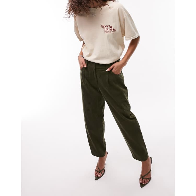 Faux flap pocket back cord peg pants clearance