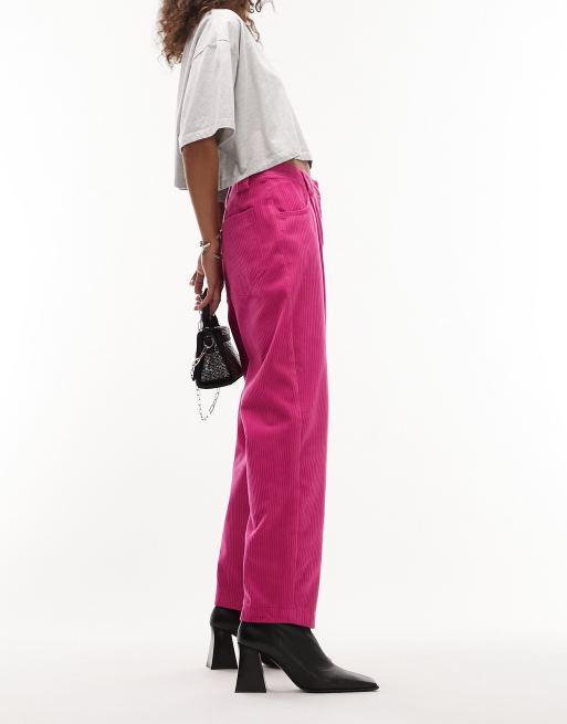 Monki wide leg corduroy pants in blue