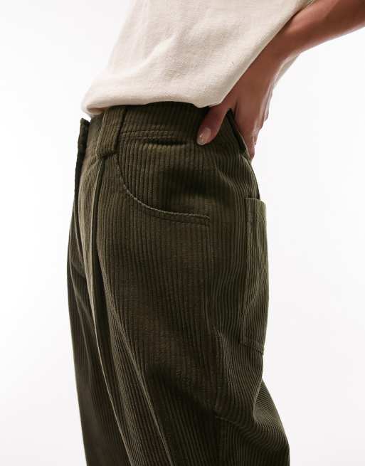 Topshop green corduroy hot sale trousers