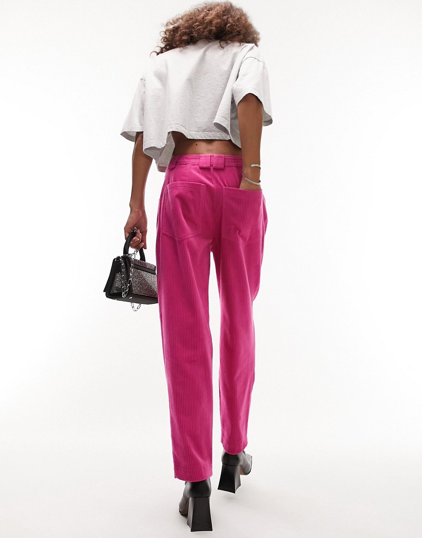 Topshop cord peg trouser in pink