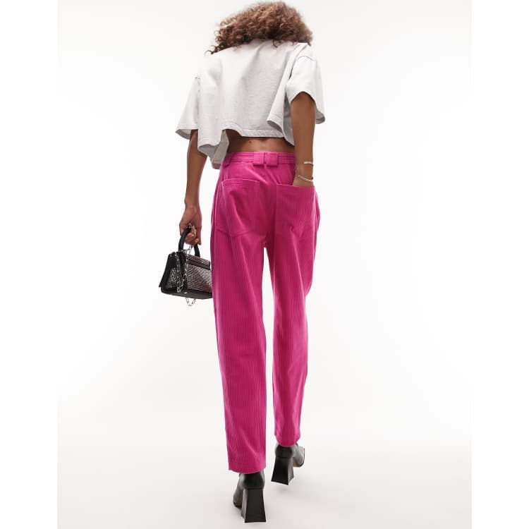 pink-crop-top-wide-leg-trousers-asos-blue-coat-louis-vuitton-chain