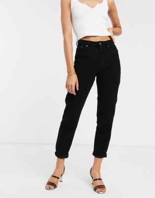 black cord mom jeans