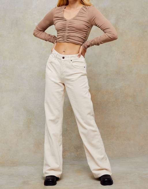 Straight leg 2025 cream jeans