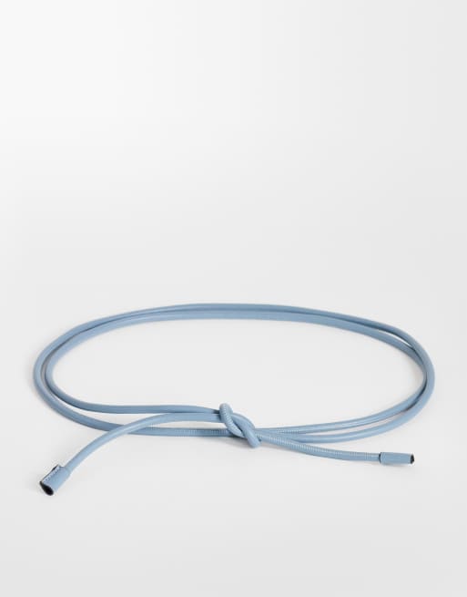 Topshop cord style belt in cornflower blue