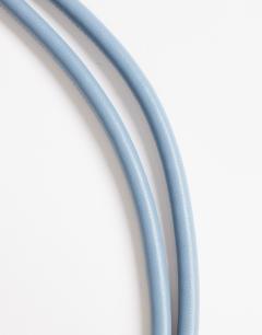 Model wearing Cord style belt in cornflower blue