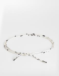 Cord style belt in dalmatian print