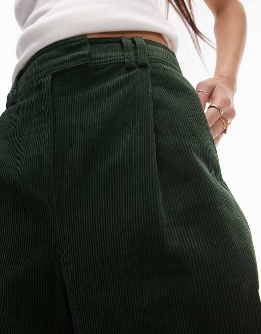 Dark green cord trousers clearance
