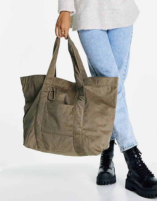Bags & Purses Topshop cord tote in stone 