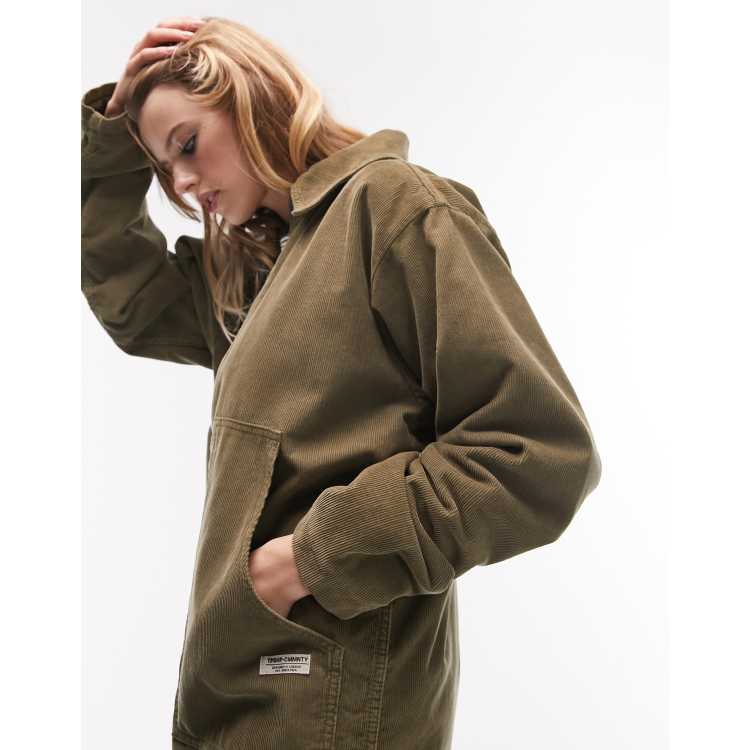 Corduroy zip up jacket topshop shop