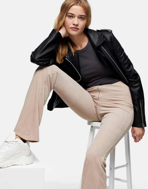 Topshop zip flare corduroy hot sale pants