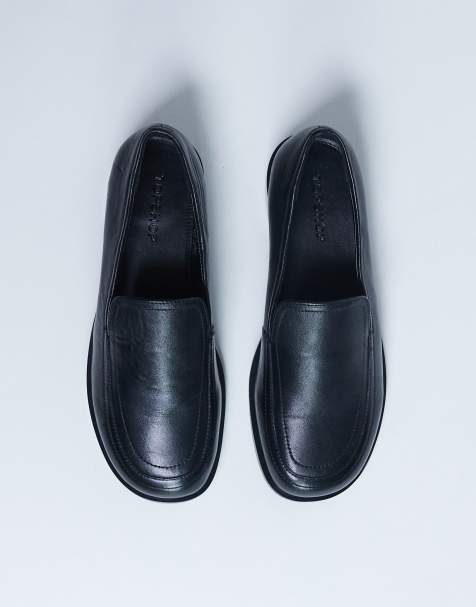 Topshop - Corrie - Leren platte loafers in zwart - view 1
